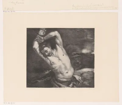 Roofvogel trekt de lever uit het lichaam van Prometheus