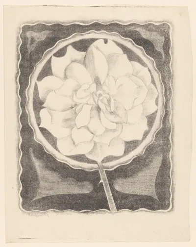 Roos (in cirkel, met golvende rand)