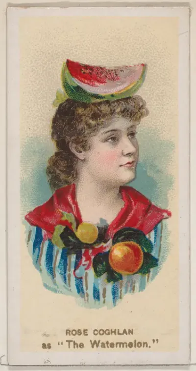 Rose Coghlan as "The Watermelon," from the series Fancy Dress Ball Costumes (N73) for Duke brand cigarettes