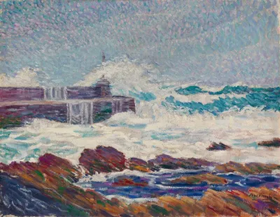 Rosehearty pier myrskyssä