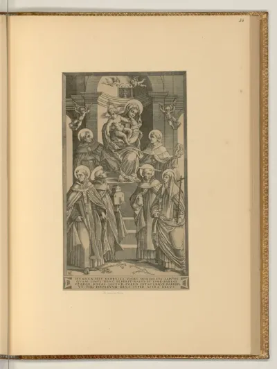 Rosenkranzmadonna mit Kind und Heiligen