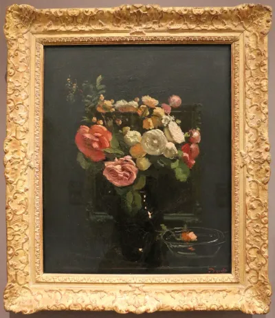 Roses sur fond noir