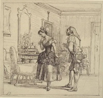 Rosina giver Figaro brevet til grev Almaviva (Barberen i Sevilla)
