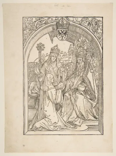 Rosvitha Presenting the Comedies to the Emperor Otto I, from the opera "Hrosvita"
