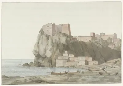 Rots en stad Scilla in de regio Calabrië aan de westkust
