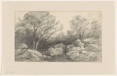 Rotsachtig landschap met bomen, Fontainebleau