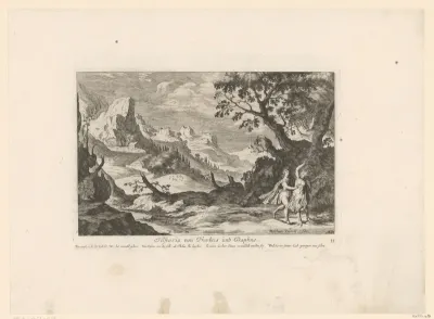 Rotsachtig landschap met Daphne en Peneus