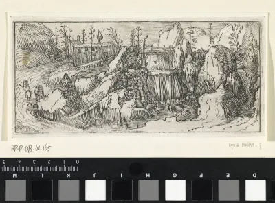 Rotsachtig landschap met een waterval