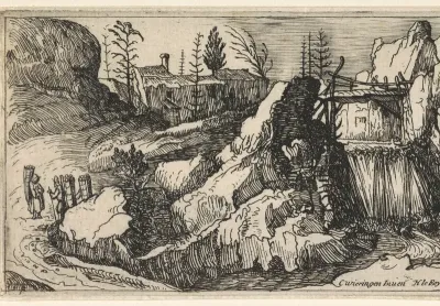 Rotsachtig landschap met een waterval