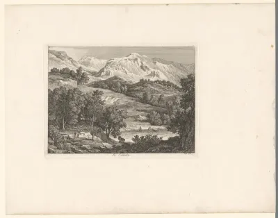 Rotsachtig landschap met gezicht op Cervara di Rome