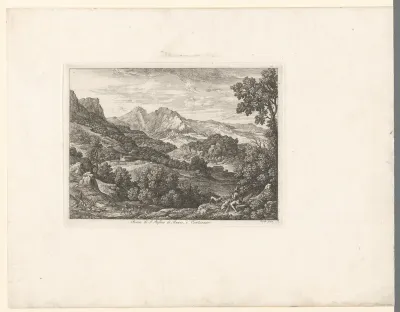 Rotsachtig landschap met gezicht op Rocca di San Stefano di Mezzo en Canturano