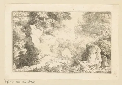 Rotslandschap met berghut