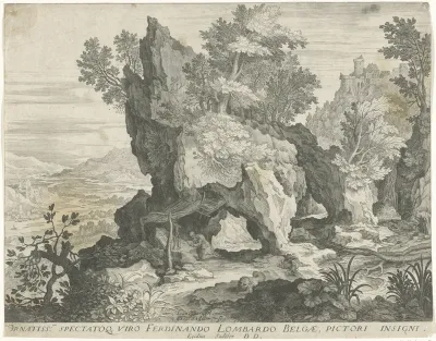 Rotslandschap met de Heilige Hieronymus