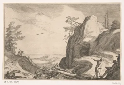 Rotslandschap met de zee