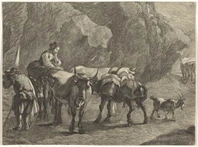 Rotslandschap met herders