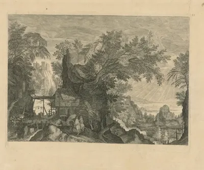 Rotslandschap met twee ruiters