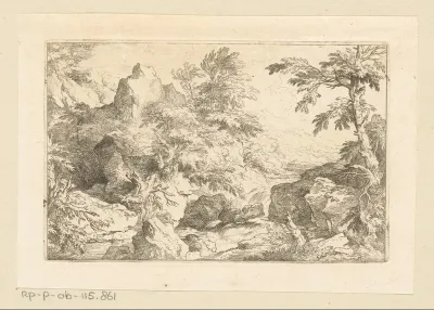 Rotslandschap met waterval