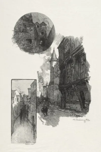 Rouen Illustré:  Cour de L'Albane; Rue Saint Romain; L'aubette Rue Armand - Carrel