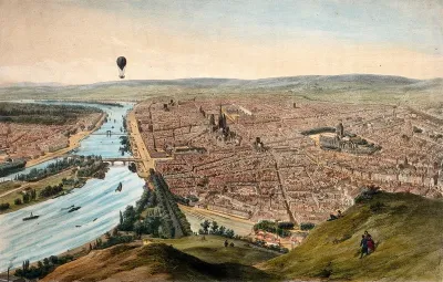 Rouen seen from a balloon