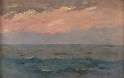 Rough seas under glowing skies