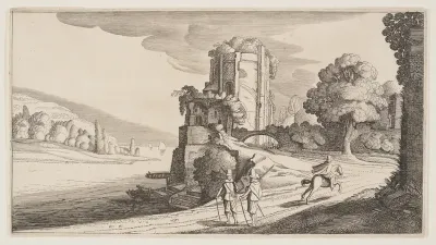 Round Tower on a River, from Landscapes (Playsante Lantschappen)