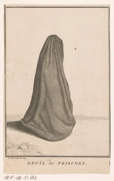 Rouwkostuum van een Friezin