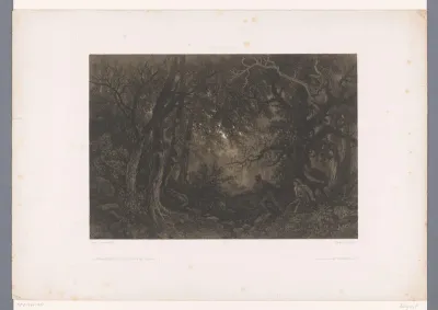 Rovers wachten in hinderlaag op een koets in het bos