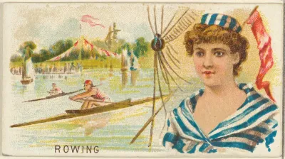 Rowing, from the Games and Sports series (N165) for Old Judge Cigarettes