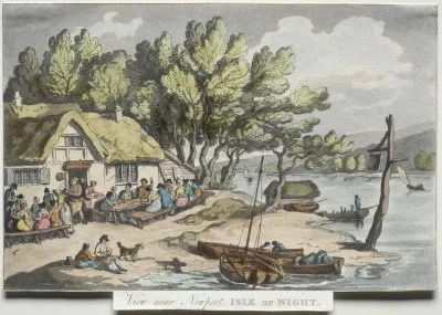 Rowlandson's Sketches from Nature:  View near Newport, Isle of Wight