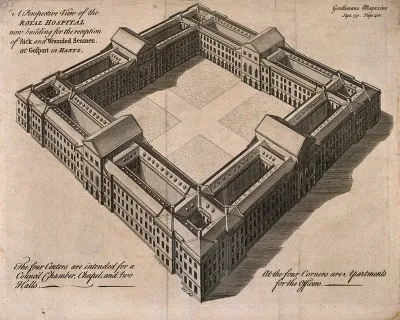 Royal Hospital for Sick and Wounded Seamen, Gosport, Hampshire: bird's-eye view