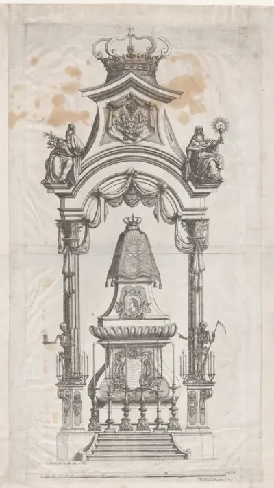 Royal Portugese Funeral Monument (possibly part of a funeral book)