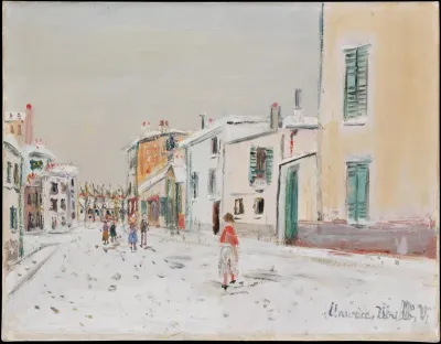 Rue de village sous la neige
