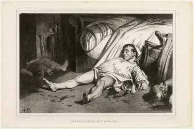 Rue Transnonain, on April 15, 1834, October 2, 1834, plate 24 from L’Association mensuelle