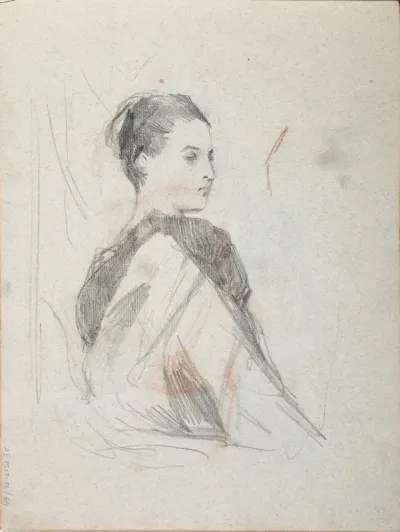 Ruhtinatar Helene Demidov os. Troubetskoj, muotokuvaluonnos (1883-1884)