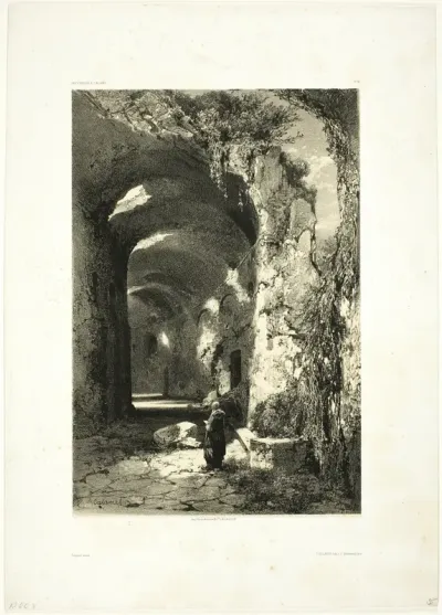 Ruin of an Amphitheatre at Pouzzoles (Kingdom of Naples), plate 9 from Oeuvres de A. Calame
