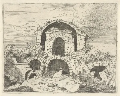 Ruïne in een landschap