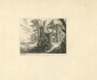 Ruïne in een landschap