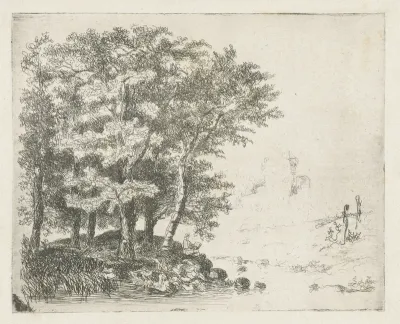 Ruïne in een landschap