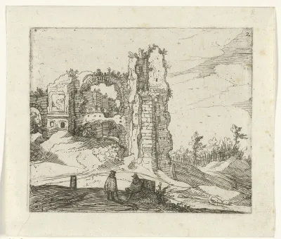Ruïne met een poort