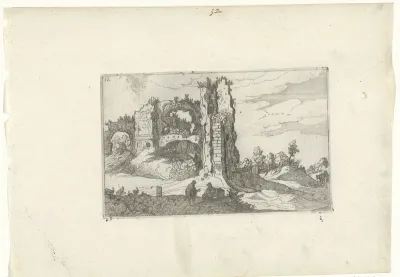 Ruïne met een poort