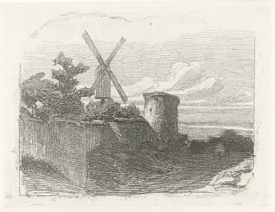 Ruïne met molen