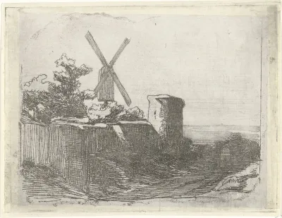 Ruïne met molen