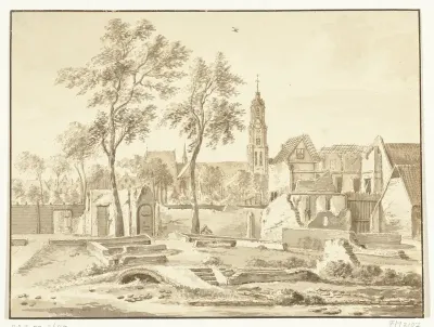Ruine te Delft na de buskruitramp, 1654