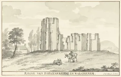 Ruïne te Popkenskerke of Poppekerke te Walcheren