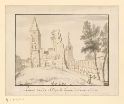 Ruïne van de abdij van Egmond, 1711