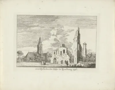 Ruïne van de abdij van Rijnsburg, 1756
