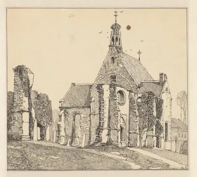 Ruïne van de kerk in Bergen, Noord-Holland