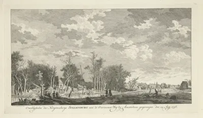 Ruïne van de kruitfabriek Sollenburg na de ontploffing op 14 augustus 1758