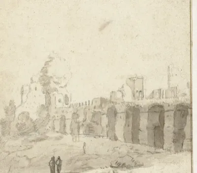 Ruïne van de thermen van Trajanus of Mezza Via aquaduct