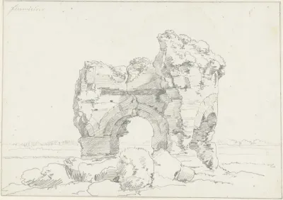Ruïne van een gebouw in de oude haven van Trajanus in Fiumicino
